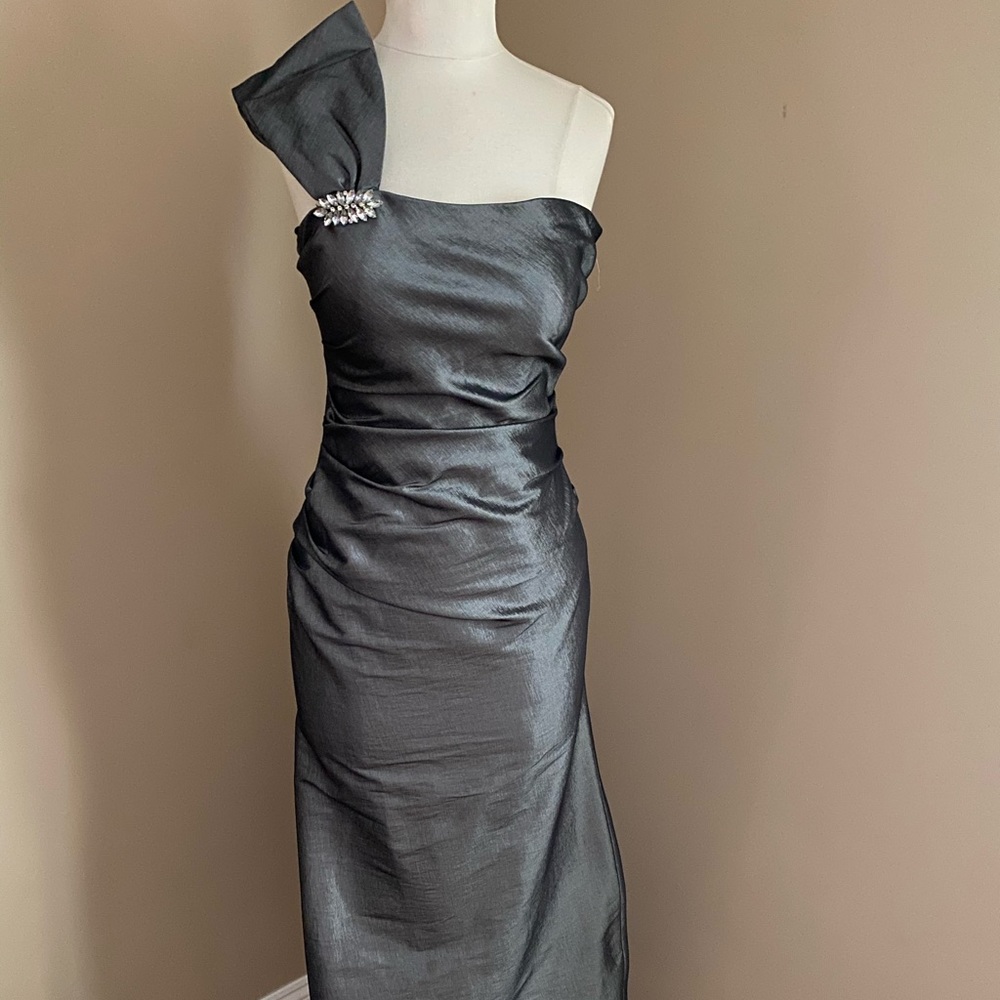 Gray floor length dress